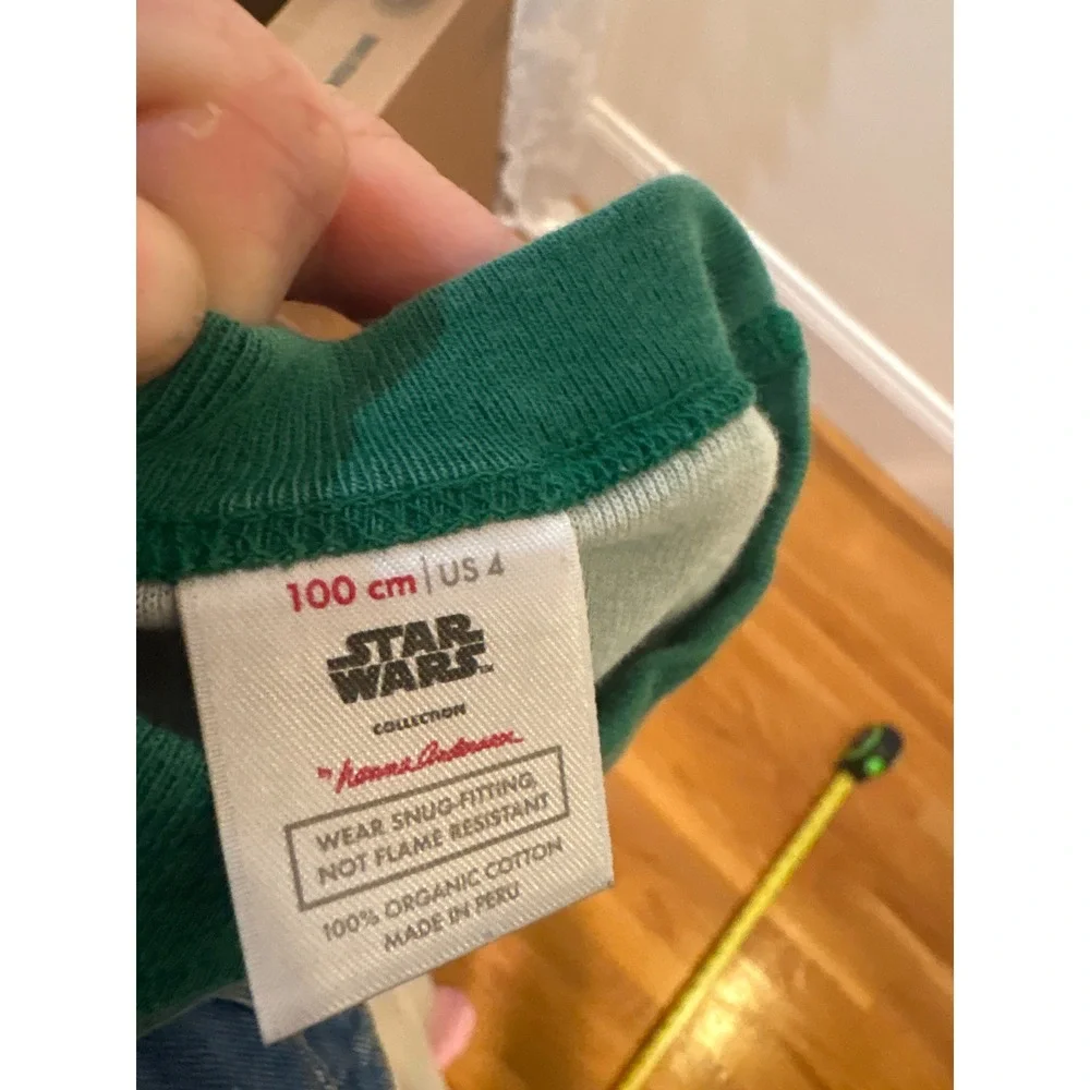 Hanna Andersson Star Wars Grogu Baby Yoda Organic Cotton Pajama Set Green US 4